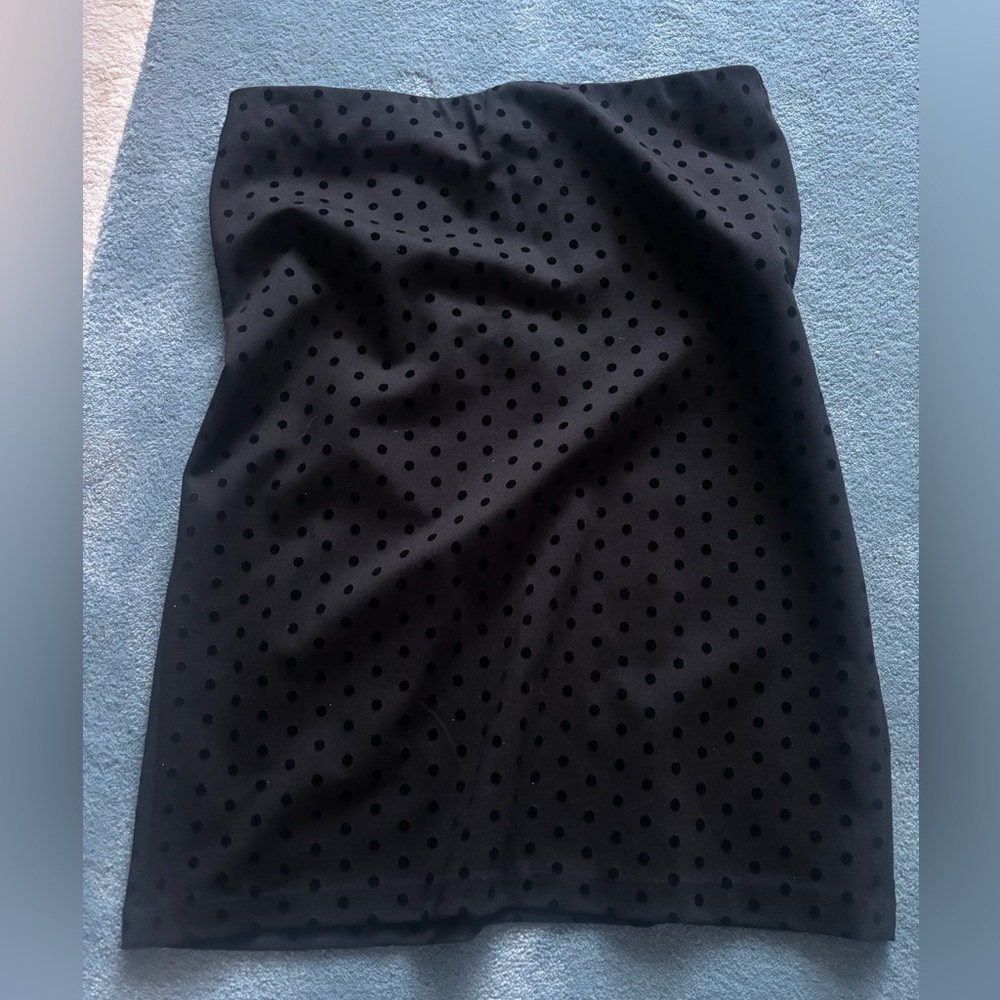 Polka dot black on black skirt